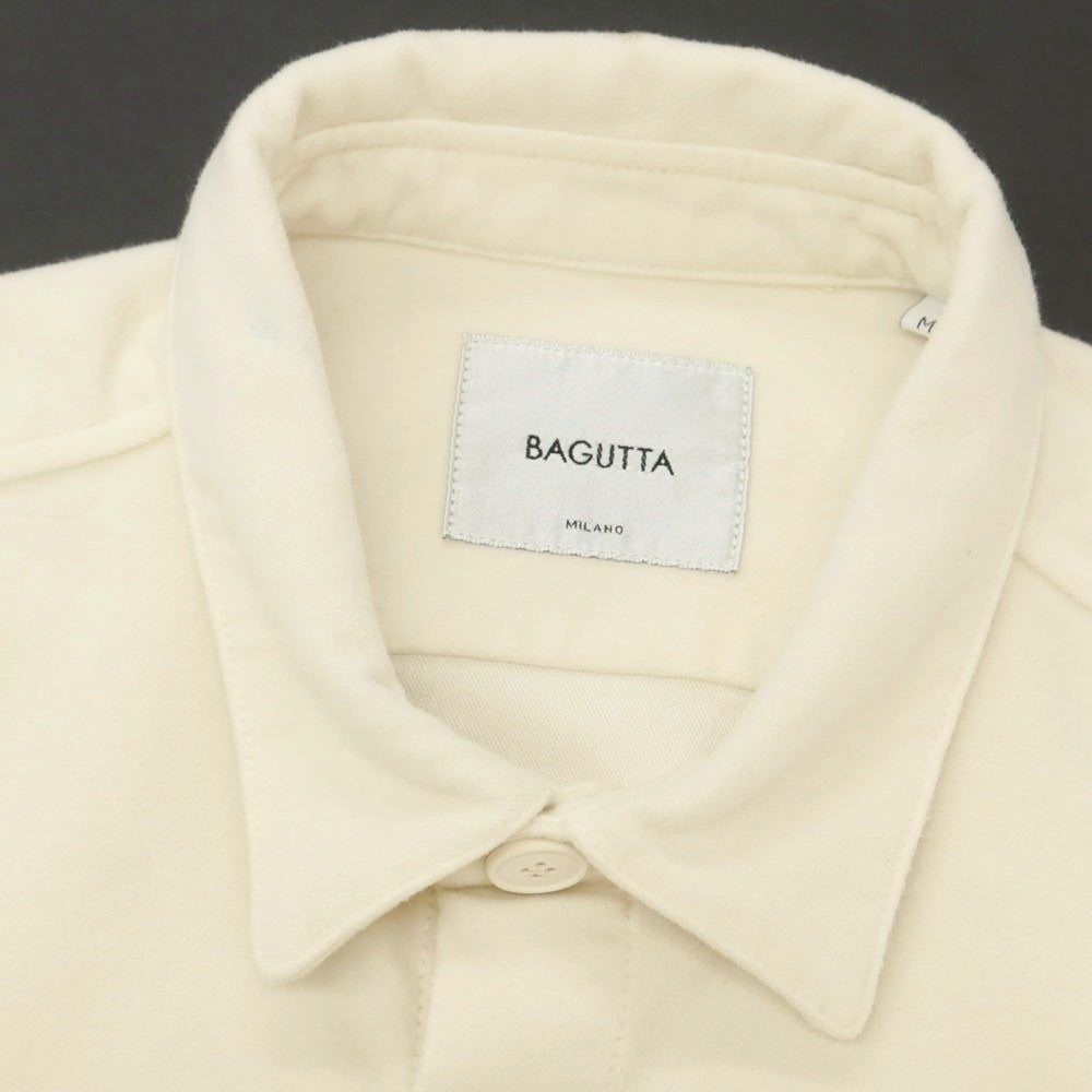 【新品アウトレット】バグッタ Bagutta ストレッチ コットン モールスキン シャツジャケット オフホワイト【 M 】【 状態ランクN- 】【 メンズ 】
