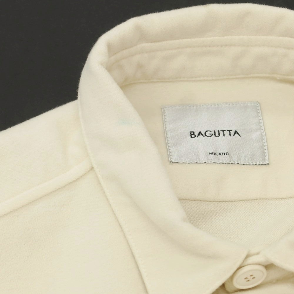【新品アウトレット】バグッタ Bagutta ストレッチ コットン モールスキン シャツジャケット オフホワイト【 M 】【 状態ランクN- 】【 メンズ 】