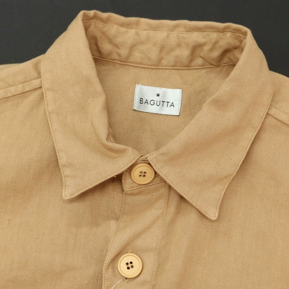 【新品アウトレット】バグッタ Bagutta ストレッチ リネンコットン シャツジャケット ベージュ系【 M 】【 状態ランクN- 】【 メンズ 】
