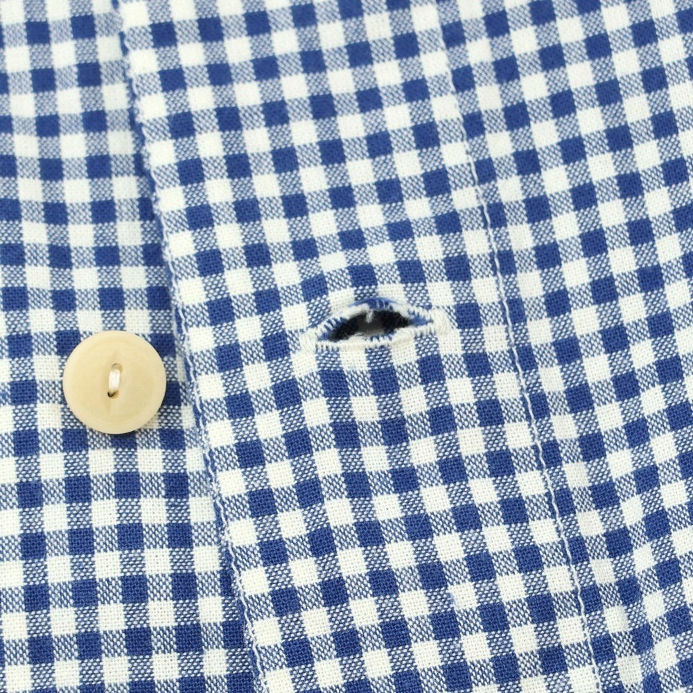 【新品】バグッタ Bagutta THE SHACKET コットン ギンガムチェック シャツジャケット ブルーxホワイト【 37 】【 状態ランクN 】【 メンズ 】