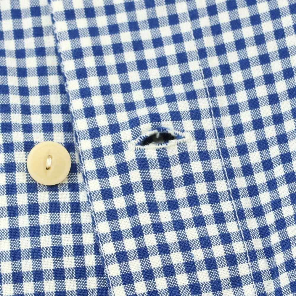 【新品】バグッタ Bagutta THE SHACKET コットン ギンガムチェック シャツジャケット ブルーxホワイト【 38 】【 状態ランクN 】【 メンズ 】