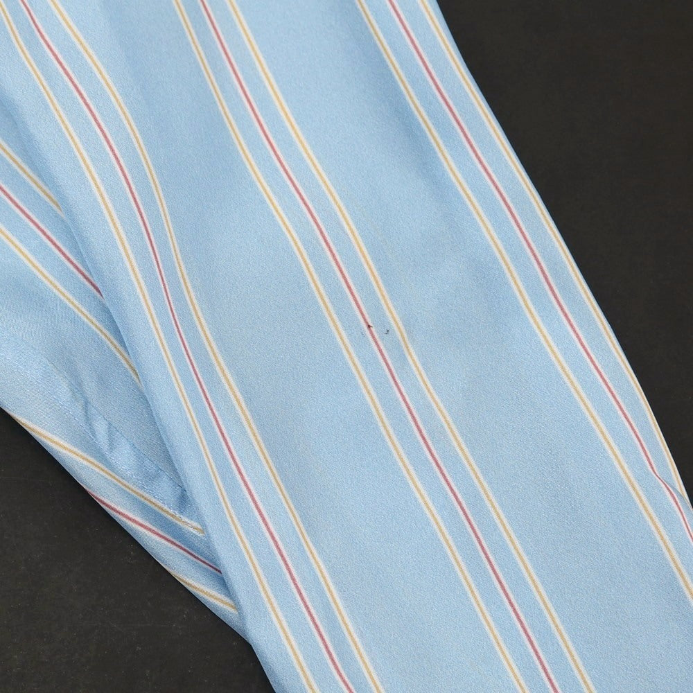 【新品アウトレット】バグッタ Bagutta シルク ストライプ レギュラーカラー カジュアルシャツ ライトブルー【 S 】【 状態ランクN- 】【 メンズ 】