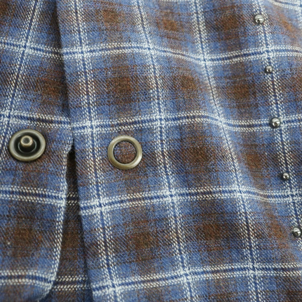 【新品】ティントリア マッティ TINTORIA MATTEI コットン チェック レギュラーカラー カジュアルシャツ ブルーxブラウン【 40 】【 状態ランクN 】【 メンズ 】
