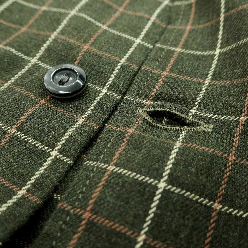 【新品】ティントリア マッティ TINTORIA MATTEI コットン チェック セミワイドカラー カジュアルシャツ オリーブ【 40 】【 状態ランクN 】【 メンズ 】