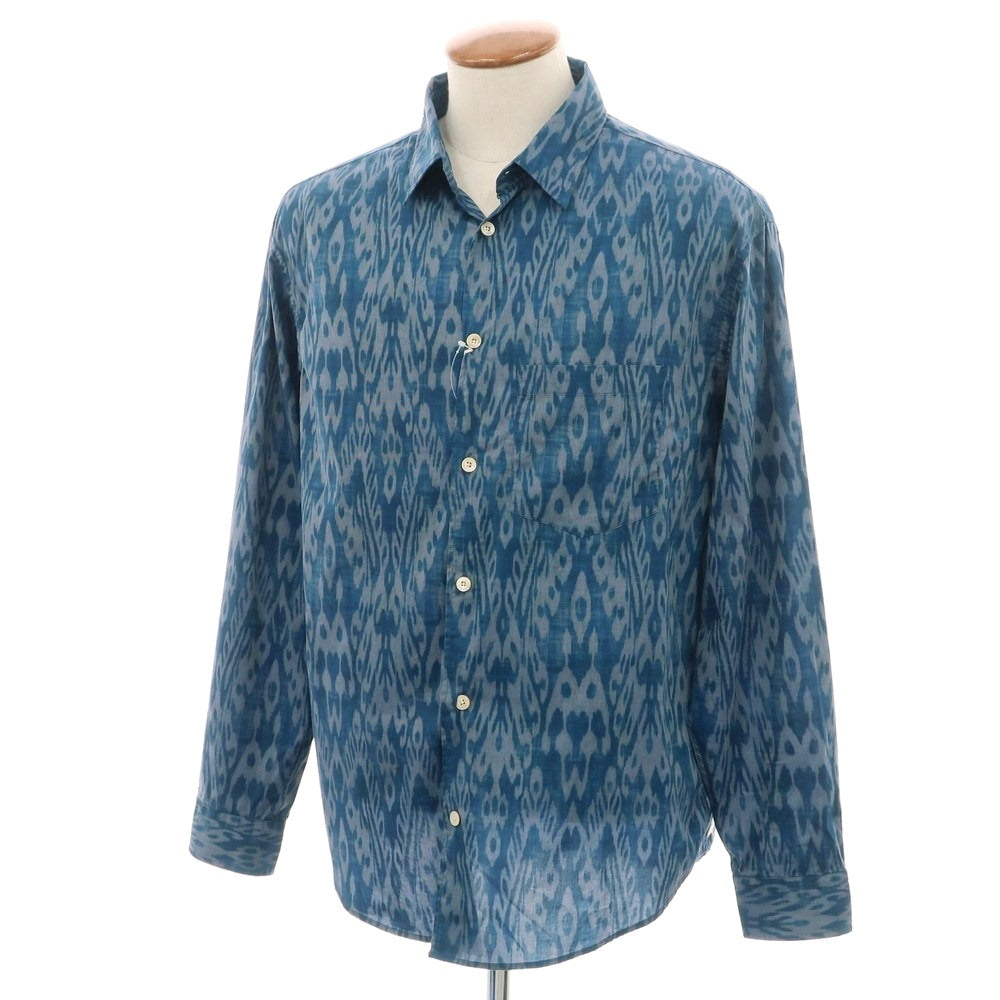 【新品】ティントリア マッティ TINTORIA MATTEI ストレッチ コットンナイロン レギュラーカラー カジュアルシャツ ダークブルー系【 M 】【 状態ランクN 】【 メンズ 】