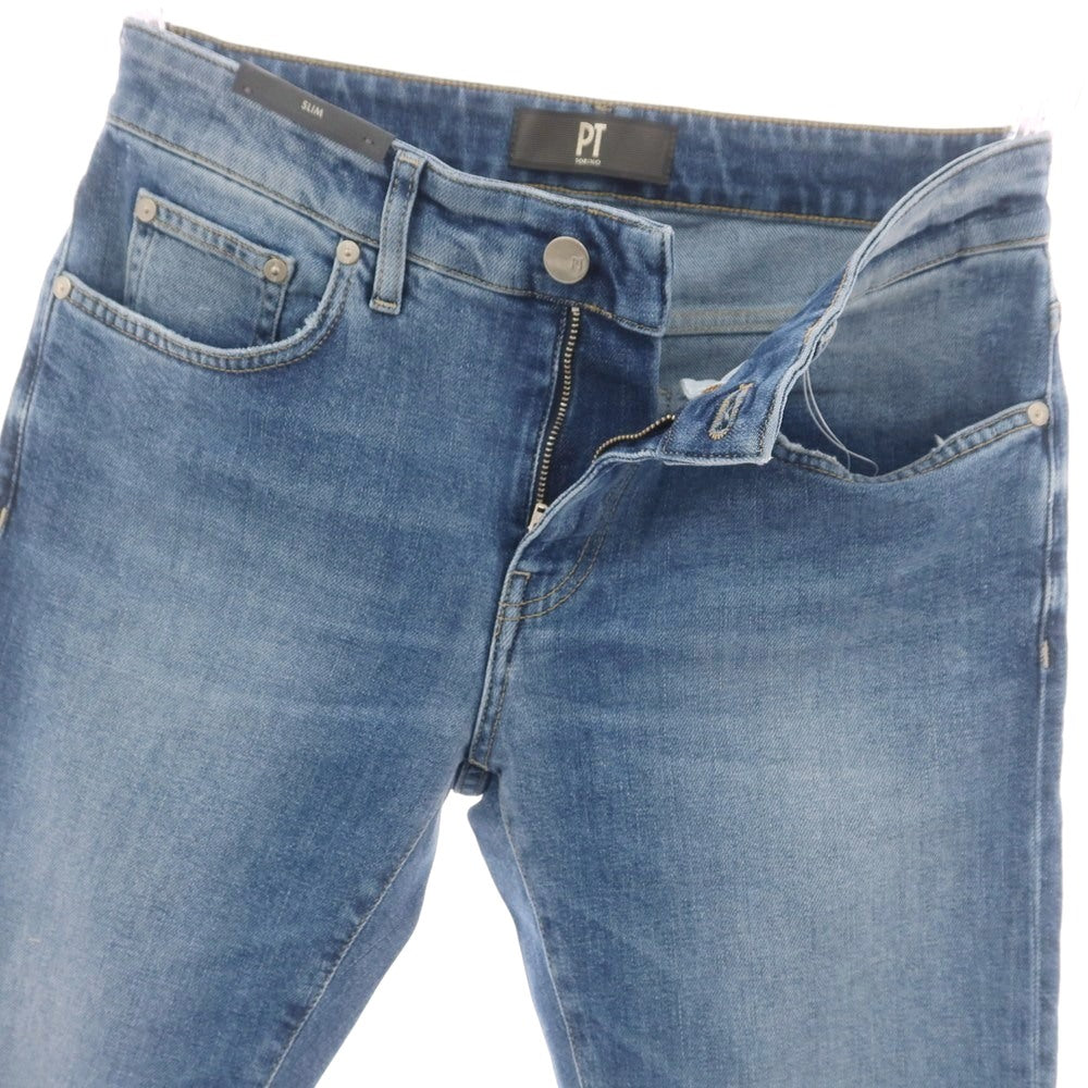 【新品】ピーティートリノ デニム PT TORINO DENIM SWING ユーズド加工 ストレッチ コットン ジーンズ デニムパンツ ウォッシュブルー【 30 】【 状態ランクN 】【 メンズ 】