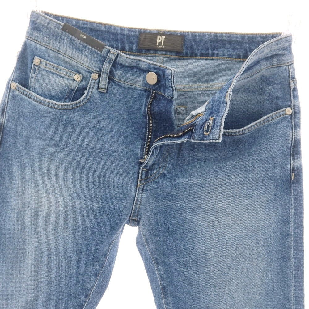 【新品】ピーティートリノ デニム PT TORINO DENIM SWING ユーズド加工 ストレッチ コットン ジーンズ デニムパンツ ウォッシュブルー【 33 】【 状態ランクN 】【 メンズ 】