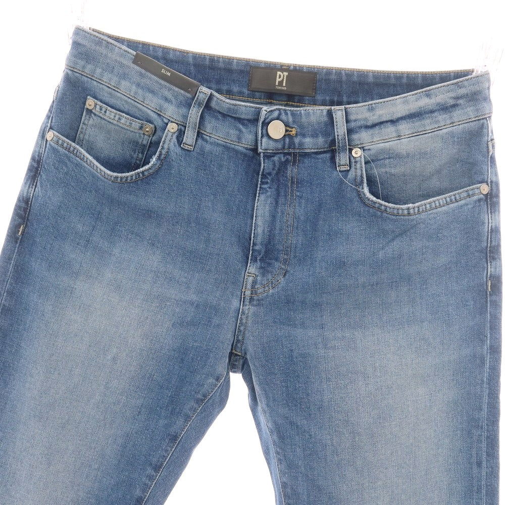 【新品】ピーティートリノ デニム PT TORINO DENIM SWING ユーズド加工 ストレッチ コットン ジーンズ デニムパンツ ウォッシュブルー【 34 】【 状態ランクN 】【 メンズ 】