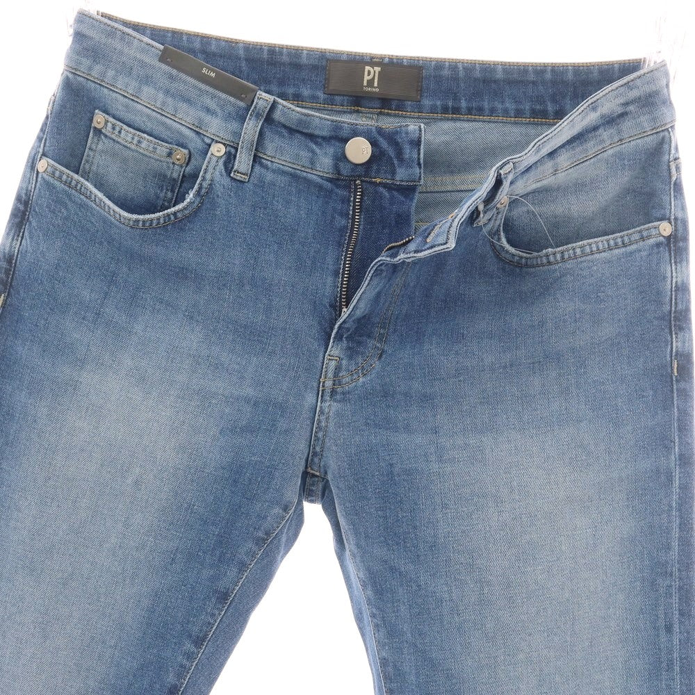 【新品】ピーティートリノ デニム PT TORINO DENIM SWING ユーズド加工 ストレッチ コットン ジーンズ デニムパンツ ウォッシュブルー【 34 】【 状態ランクN 】【 メンズ 】