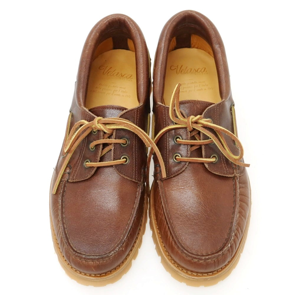 【新品アウトレット】ヴェラスカ VELASCA レザー モカシンシューズ ブラウン【 41 】【 状態ランクN- 】【 メンズ 】