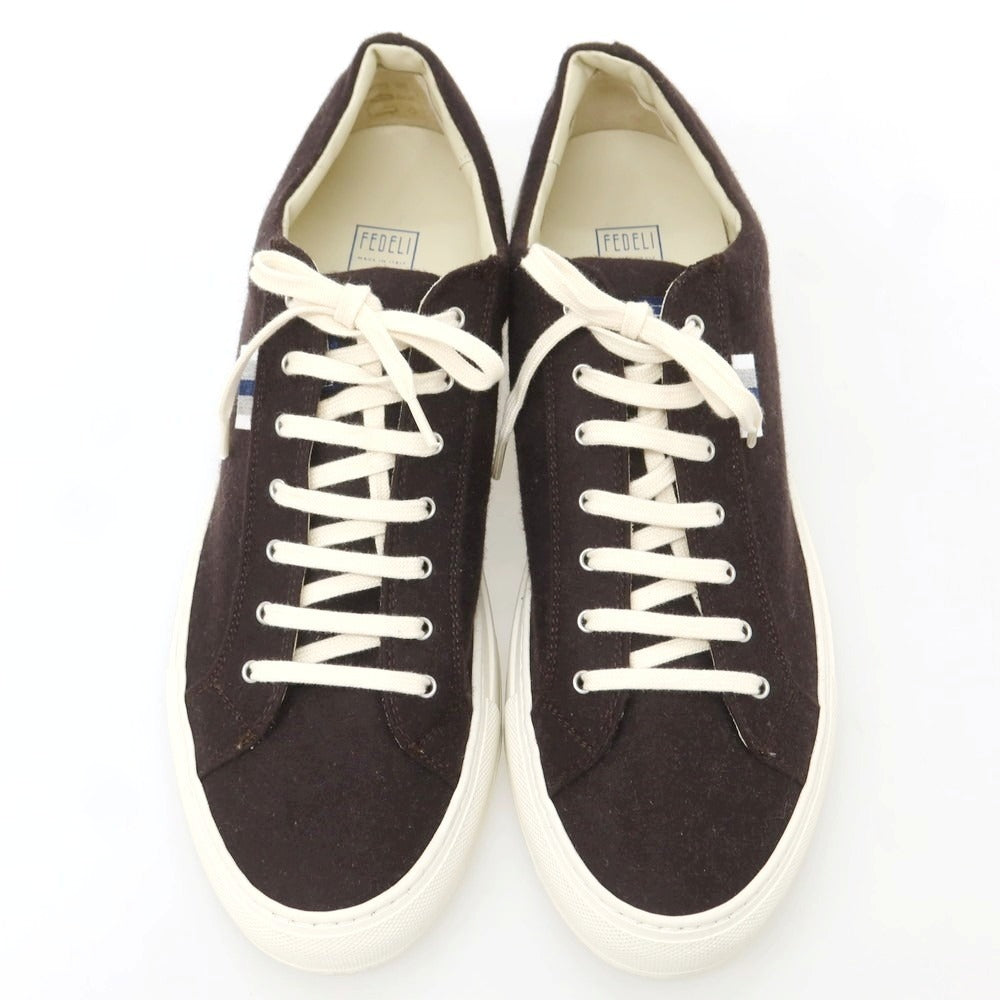 【新品】フェデーリ FEDELI ウール スニーカー ダークブラウン【 43 】【 状態ランクN 】【 メンズ 】