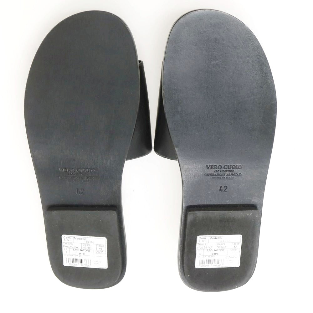【新品】タリアトーレ TAGLIATORE レザー サンダル ブラック【 42 】【 状態ランクN 】【 メンズ 】