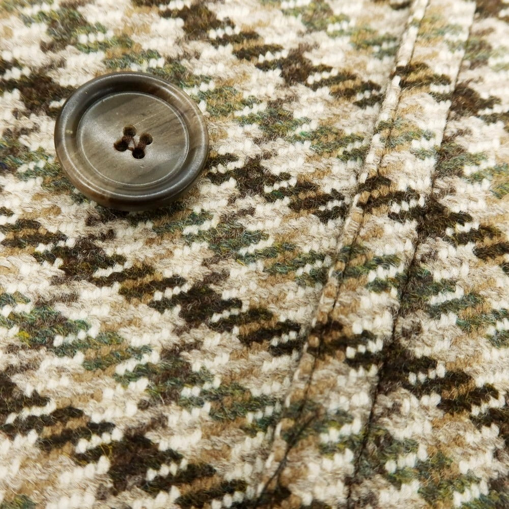 【新品】タリアトーレ TAGLIATORE ツイードウール チェック ステンカラーコート ベージュxカーキ系【 52 】【 状態ランクN 】【 メンズ 】