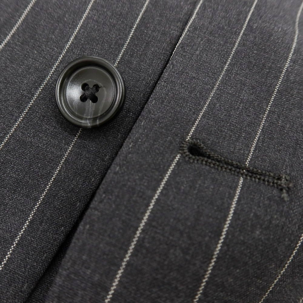 【新品】タリアトーレ TAGLIATORE ウール ストライプ 2つボタンスーツ ダークグレーxホワイト【 52 】【 状態ランクN 】【 メンズ 】