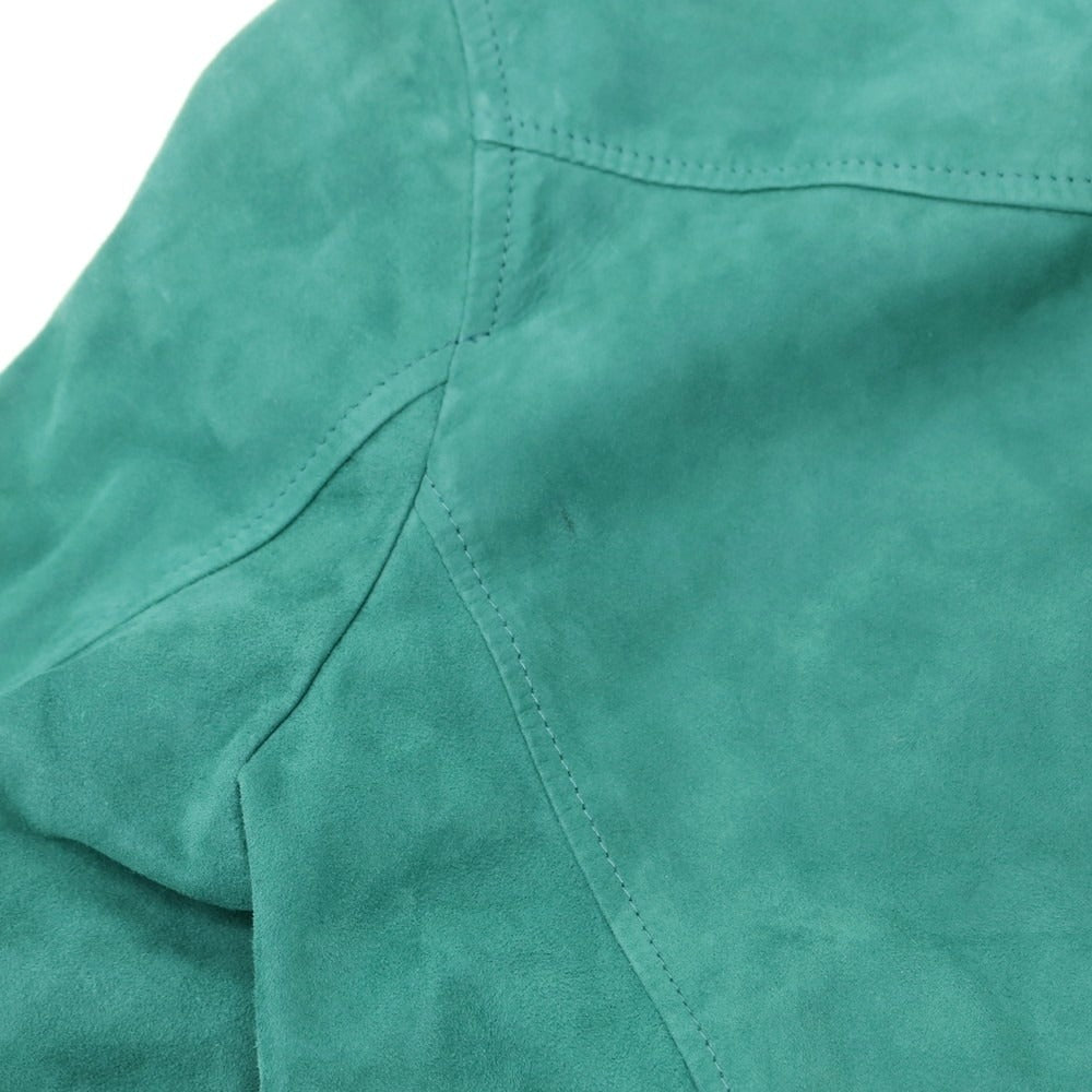 【新品アウトレット】タリアトーレ TAGLIATORE STANLEY ラムスエード ダブルジップ シングルライダース レザーブルゾン グリーン【 46 】【 状態ランクN- 】【 メンズ 】