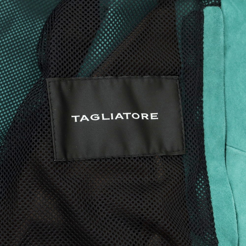 【新品】タリアトーレ TAGLIATORE STANLEY ラムスエード ダブルジップ シングルライダース レザーブルゾン グリーン【 46 】【 状態ランクN 】【 メンズ 】
