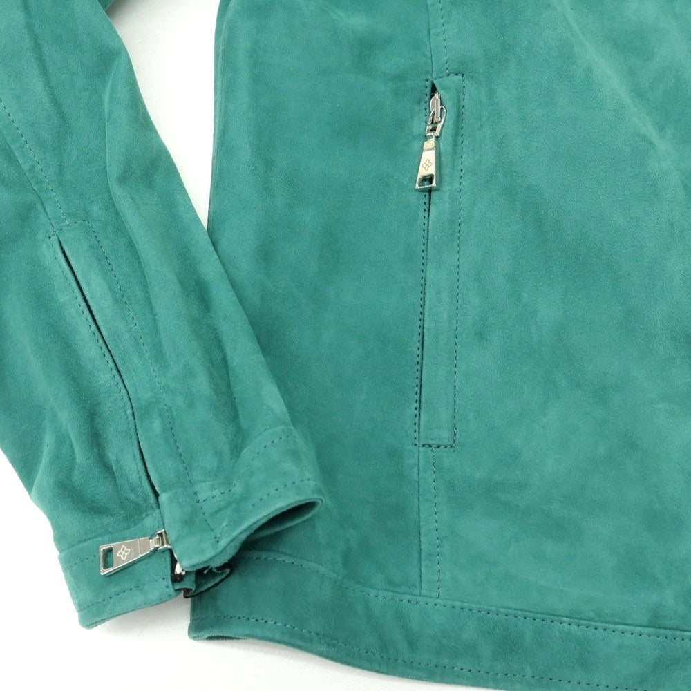 【新品】タリアトーレ TAGLIATORE STANLEY ラムスエード ダブルジップ シングルライダース レザーブルゾン グリーン【 46 】【 状態ランクN 】【 メンズ 】
