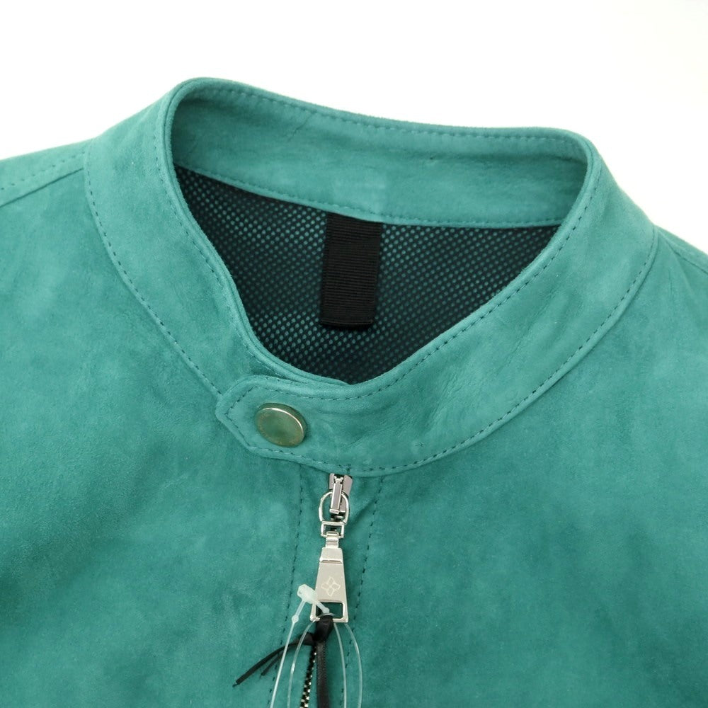 【新品】タリアトーレ TAGLIATORE STANLEY ラムスエード ダブルジップ シングルライダース レザーブルゾン グリーン【 46 】【 状態ランクN 】【 メンズ 】