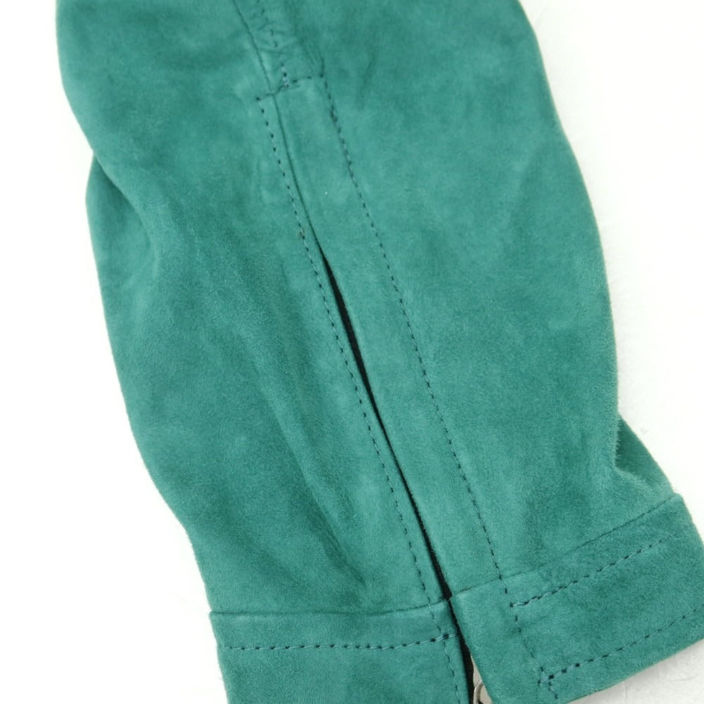 【新品アウトレット】タリアトーレ TAGLIATORE STANLEY ラムスエード ダブルジップ シングルライダース レザーブルゾン グリーン【 48 】【 状態ランクN- 】【 メンズ 】