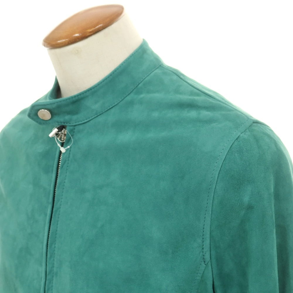 【新品アウトレット】タリアトーレ TAGLIATORE STANLEY ラムスエード ダブルジップ シングルライダース レザーブルゾン グリーン【 48 】【 状態ランクN- 】【 メンズ 】