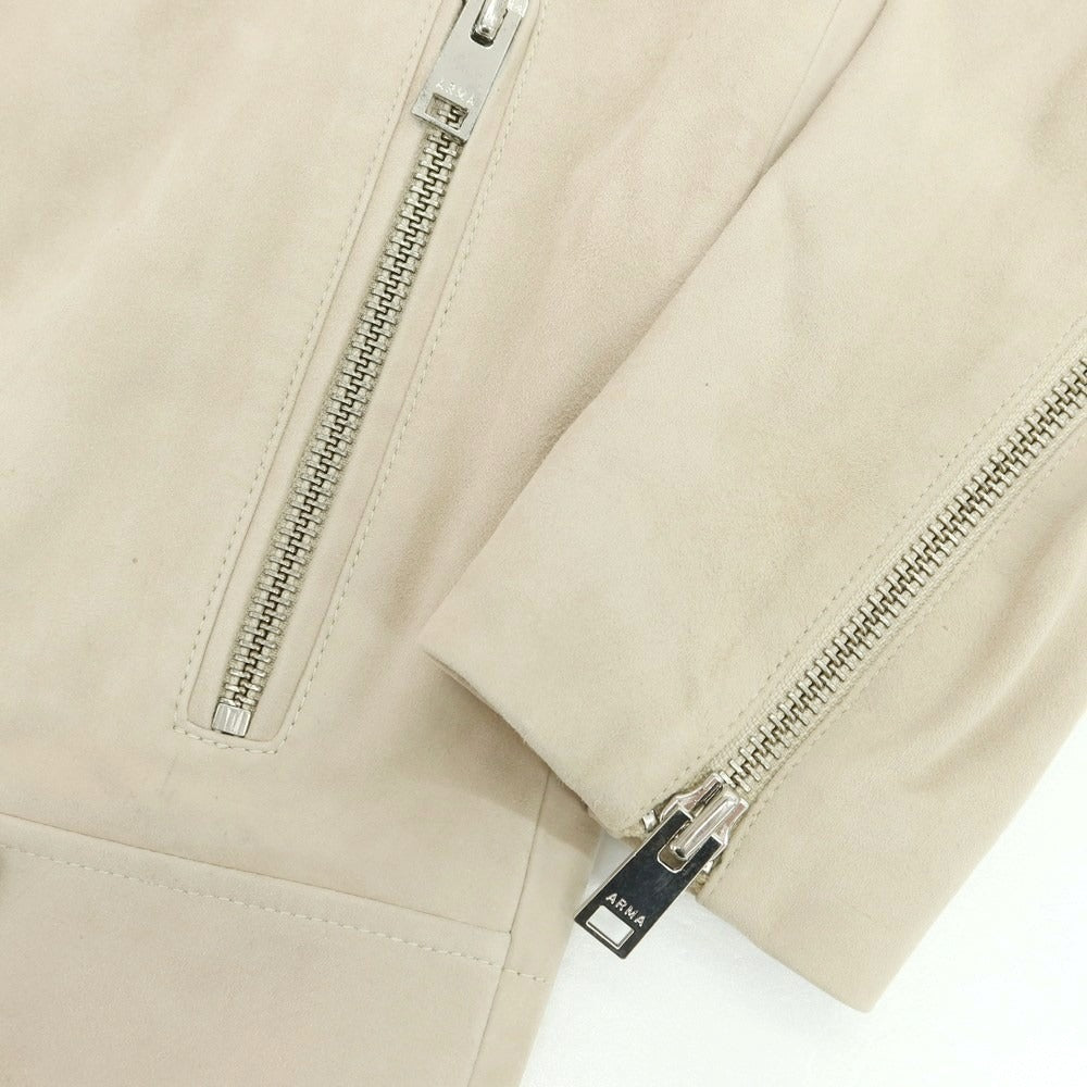 【新品アウトレット】アルマ ARMA PEDRO ゴートスエードレザー ライダースジャケット ベージュ【 50 】【 状態ランクN- 】【 メンズ 】