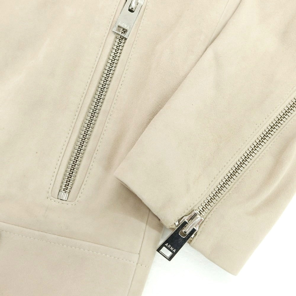 【新品アウトレット】アルマ ARMA PEDRO ゴートスエードレザー ライダースジャケット ベージュ【 50 】【 状態ランクN- 】【 メンズ 】