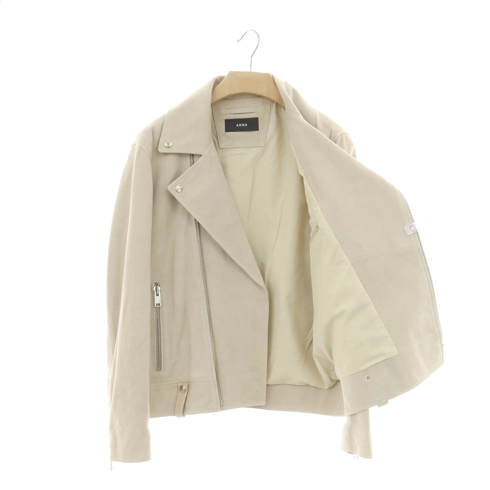 【新品アウトレット】アルマ ARMA PEDRO ゴートスエードレザー ライダースジャケット ベージュ【 50 】【 状態ランクN- 】【 メンズ 】