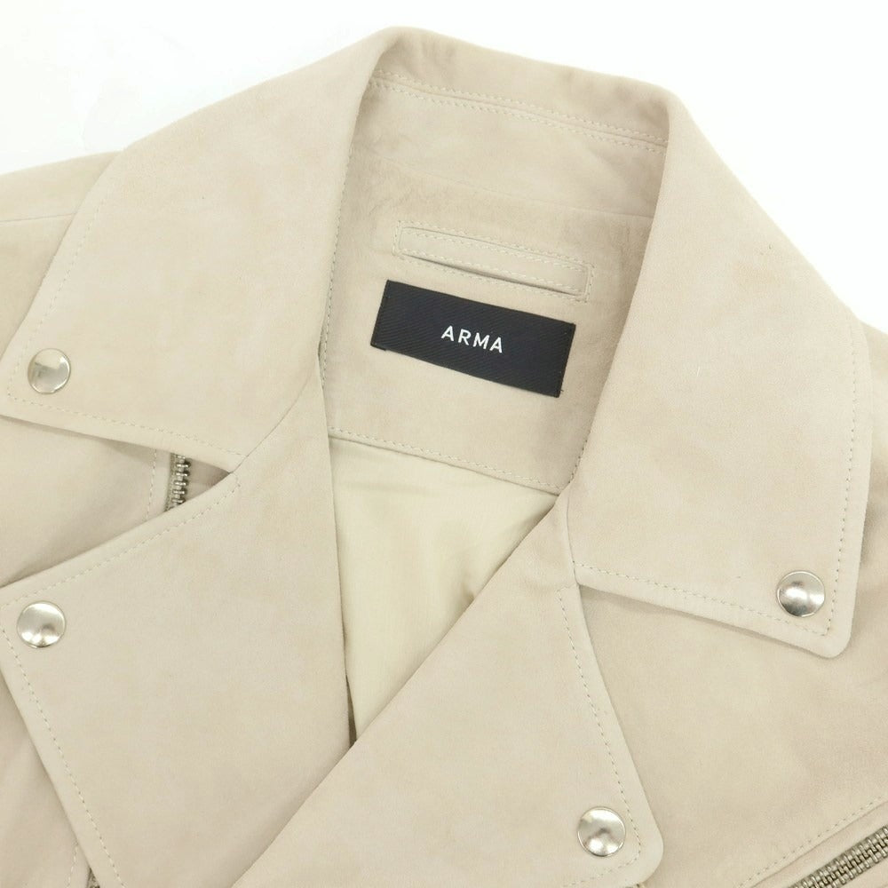 【新品アウトレット】アルマ ARMA PEDRO ゴートスエードレザー ライダースジャケット ベージュ【 50 】【 状態ランクN- 】【 メンズ 】