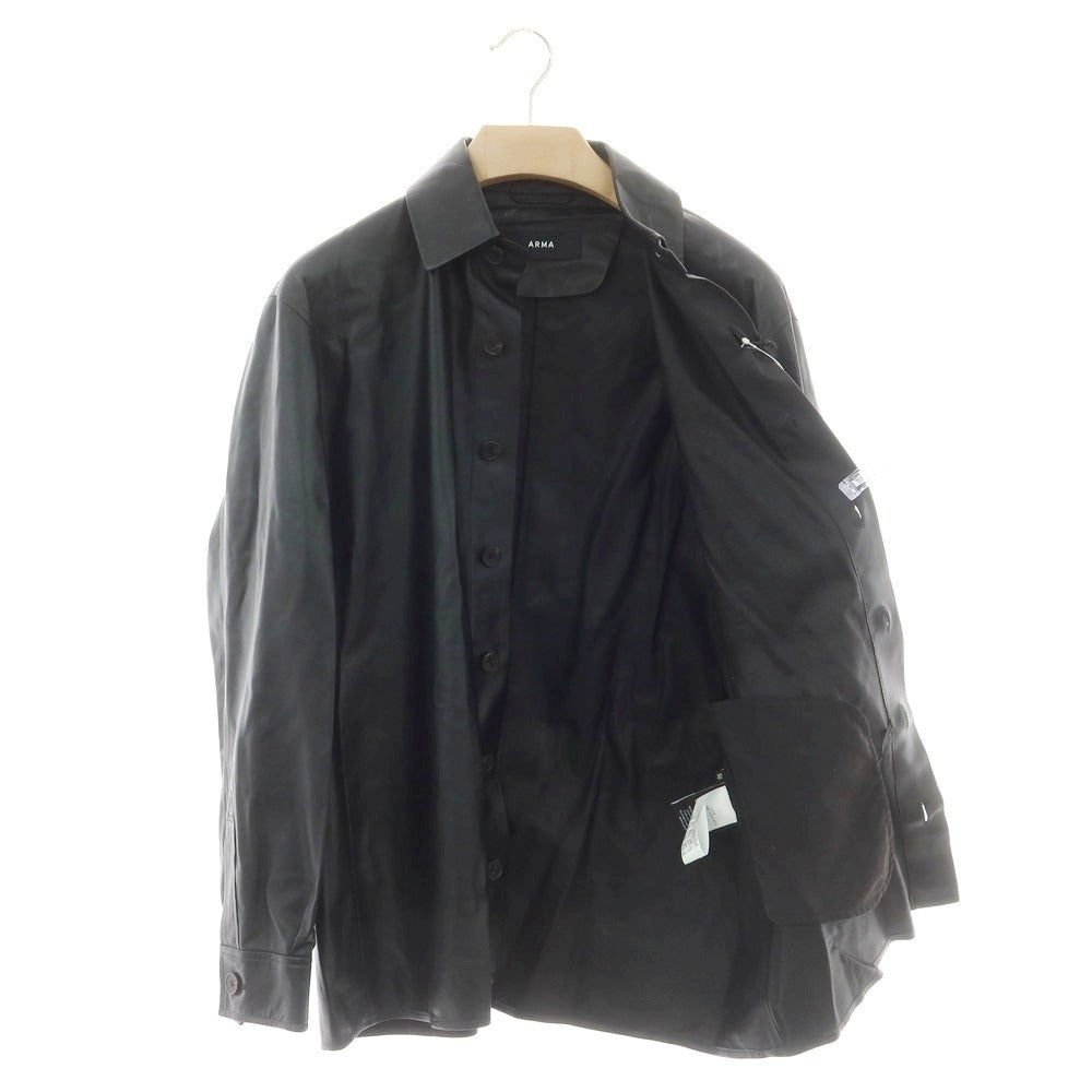 【新品】アルマ ARMA LUSH ラムレザー シャツブルゾン ブラック【 50 】【 状態ランクN 】【 メンズ 】