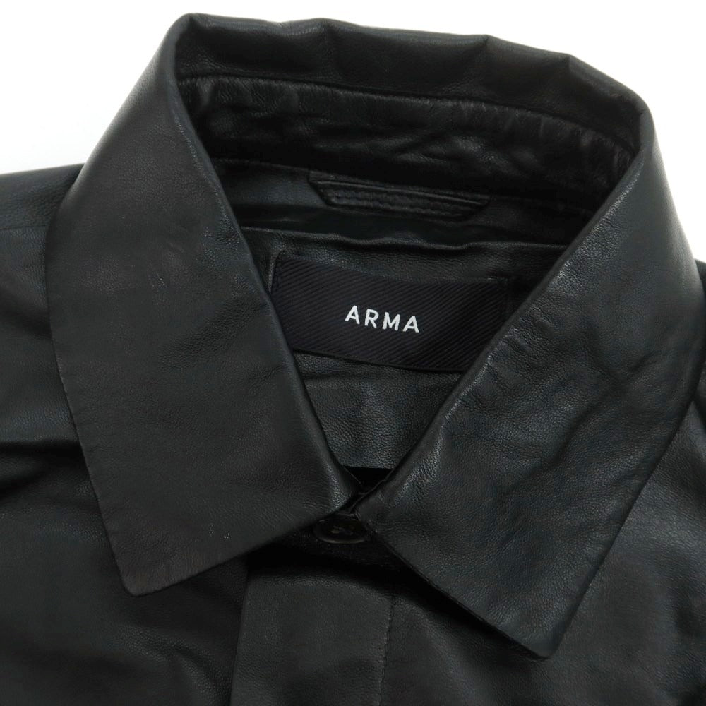 【新品】アルマ ARMA LUSH ラムレザー シャツブルゾン ブラック【 50 】【 状態ランクN 】【 メンズ 】