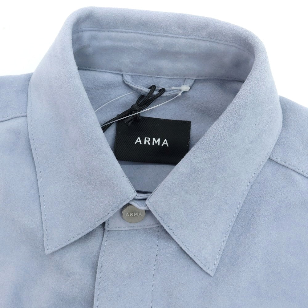 【新品アウトレット】アルマ ARMA RONNIE ゴートスエードレザー シャツブルゾン クラウドブルー【 44 】【 状態ランクN- 】【 メンズ 】