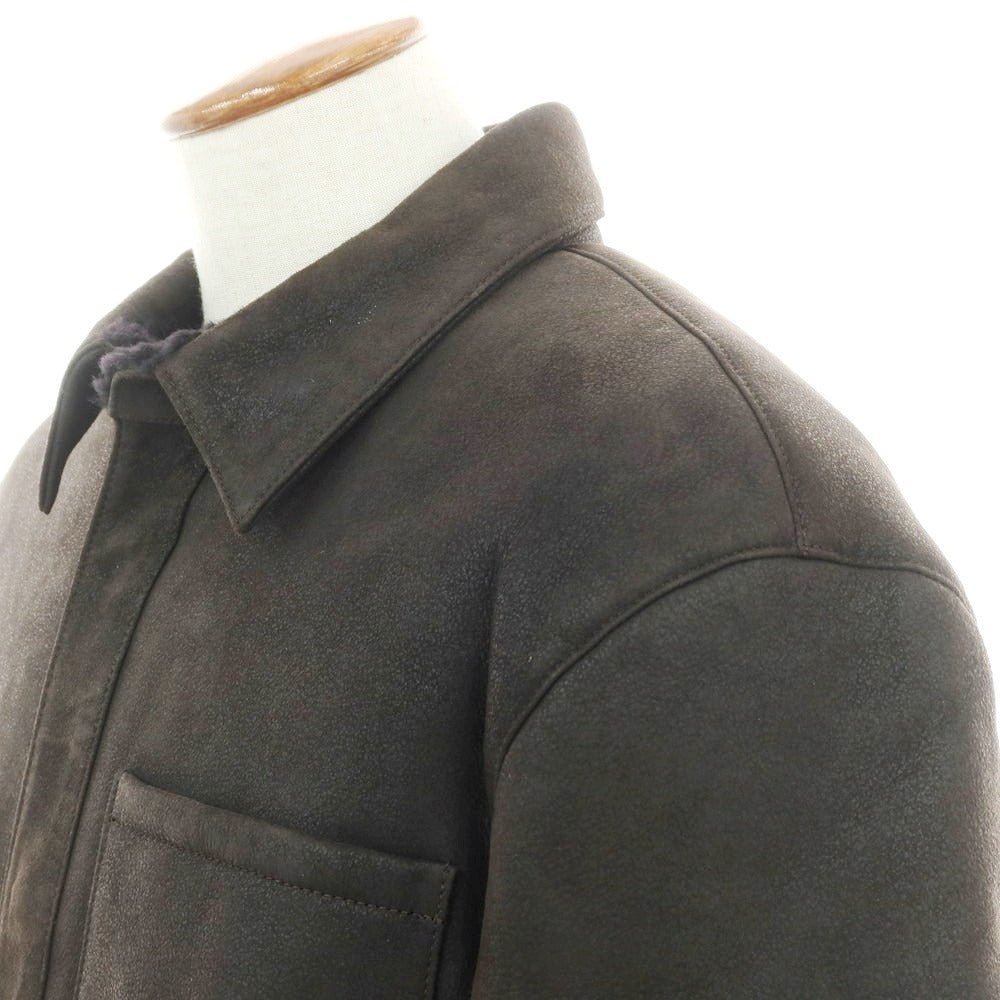 【新品】アルマ ARMA KUSAN ラムムートン レザーブルゾン ダークブラウン【 48 】【 状態ランクN 】【 メンズ 】