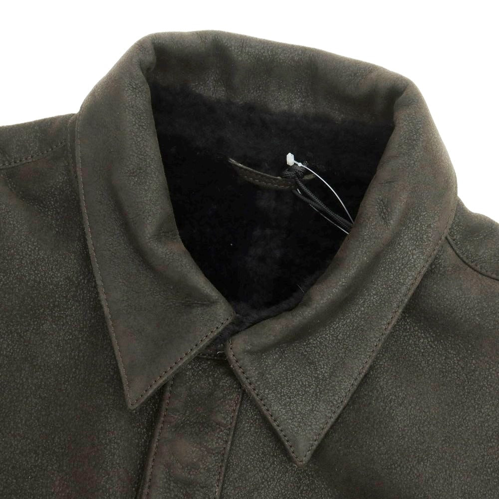 【新品】アルマ ARMA KUSAN ラムムートン レザーブルゾン ダークブラウン【 48 】【 状態ランクN 】【 メンズ 】