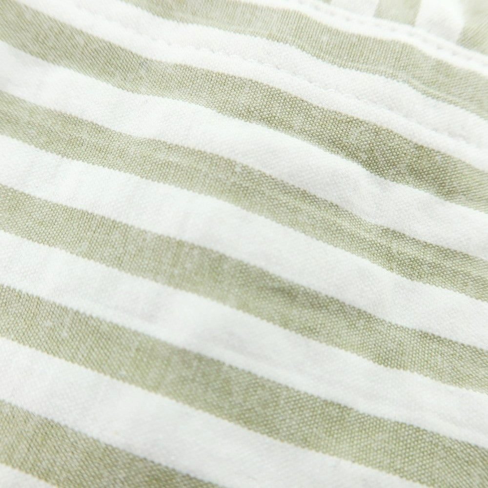 【新品アウトレット】バグッタ Bagutta LIAM ストレッチ コットン シアサッカー ストライプ オープンカラー シャツブルゾン ホワイトxライトオリーブ【 S 】【 状態ランクN- 】【 メンズ 】