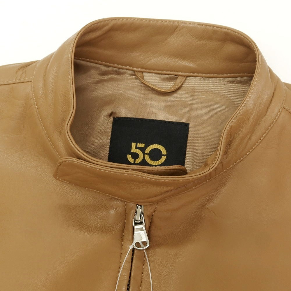 【中古】チンクアンタ Cinquanta ラムレザー ライダースジャケット ライトブラウン【 44 】【 状態ランクB 】【 メンズ 】