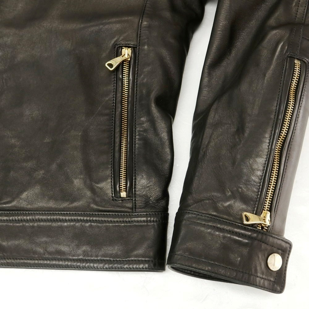 【中古】エンメティ EMMETI ラムレザー 中綿 ライダースジャケット ブラック【 46 】【 状態ランクB 】【 メンズ 】