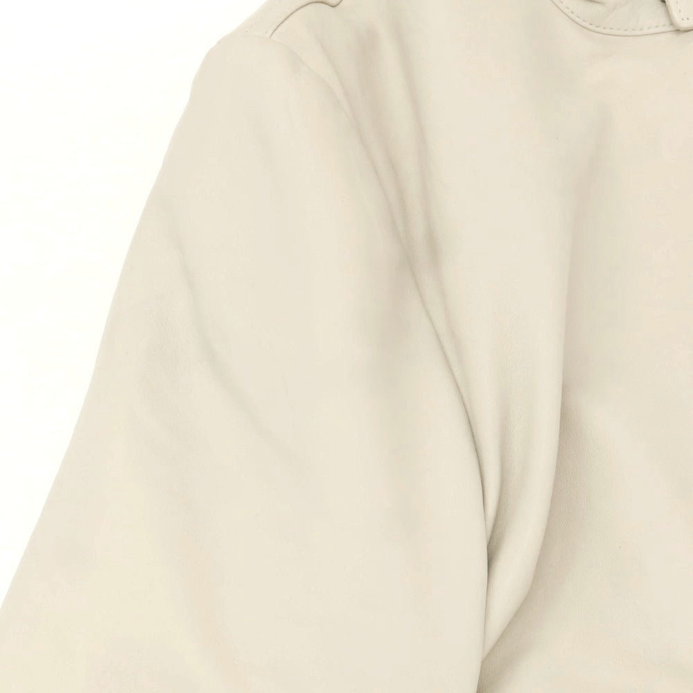 【中古】エンメティ EMMETI ラムレザー 中綿 ライダースジャケット クリーム【 48 】【 状態ランクB 】【 メンズ 】