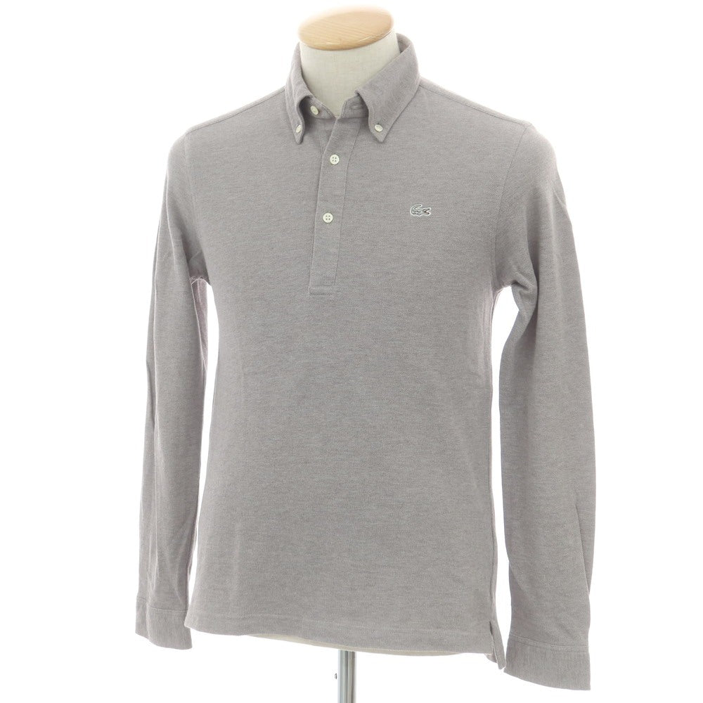 【中古】ラコステ LACOSTE コットン 鹿の子 長袖ポロシャツ グレー【 3 】【 状態ランクB 】【 メンズ 】