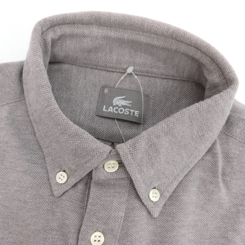 【中古】ラコステ LACOSTE コットン 鹿の子 長袖ポロシャツ グレー【 3 】【 状態ランクB 】【 メンズ 】