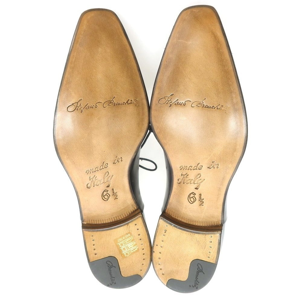 【中古】【未使用】ステファノブランキーニ Stefano Branchini ストレートチップ ドレスシューズ ダークグレー【 6 1/2 】【 状態ランクS 】【 メンズ 】