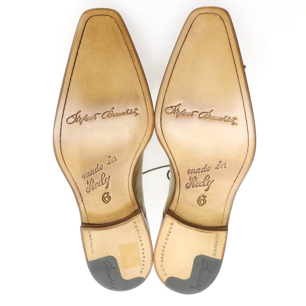 【中古】【未使用】ステファノブランキーニ Stefano Branchini ストレートチップ ドレスシューズ ライトブラウン【 6 】【 状態ランクS 】【 メンズ 】
