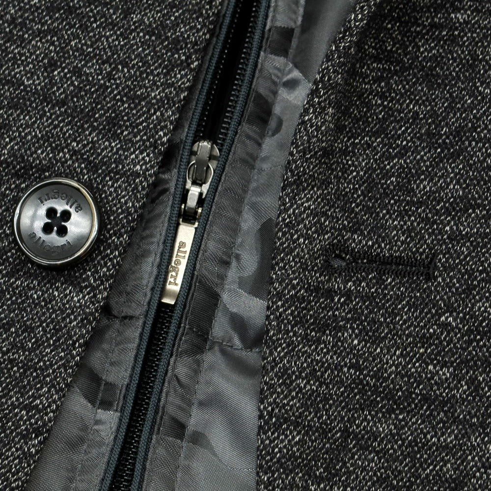 【中古】【未使用】アレグリ Allegri ウールコットン ダウンベスト付き 2B カジュアルジャケット ブラックxホワイト【 46 】【 状態ランクS 】【 メンズ 】