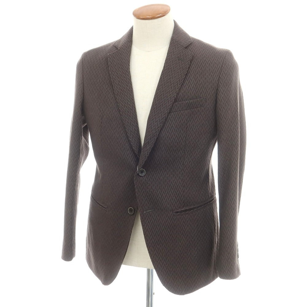 【中古】【未使用】アレグリ Allegri ウールナイロン カジュアルジャケット ブラウンxカーキグレー【 46 】【 状態ランクS 】【 メンズ 】