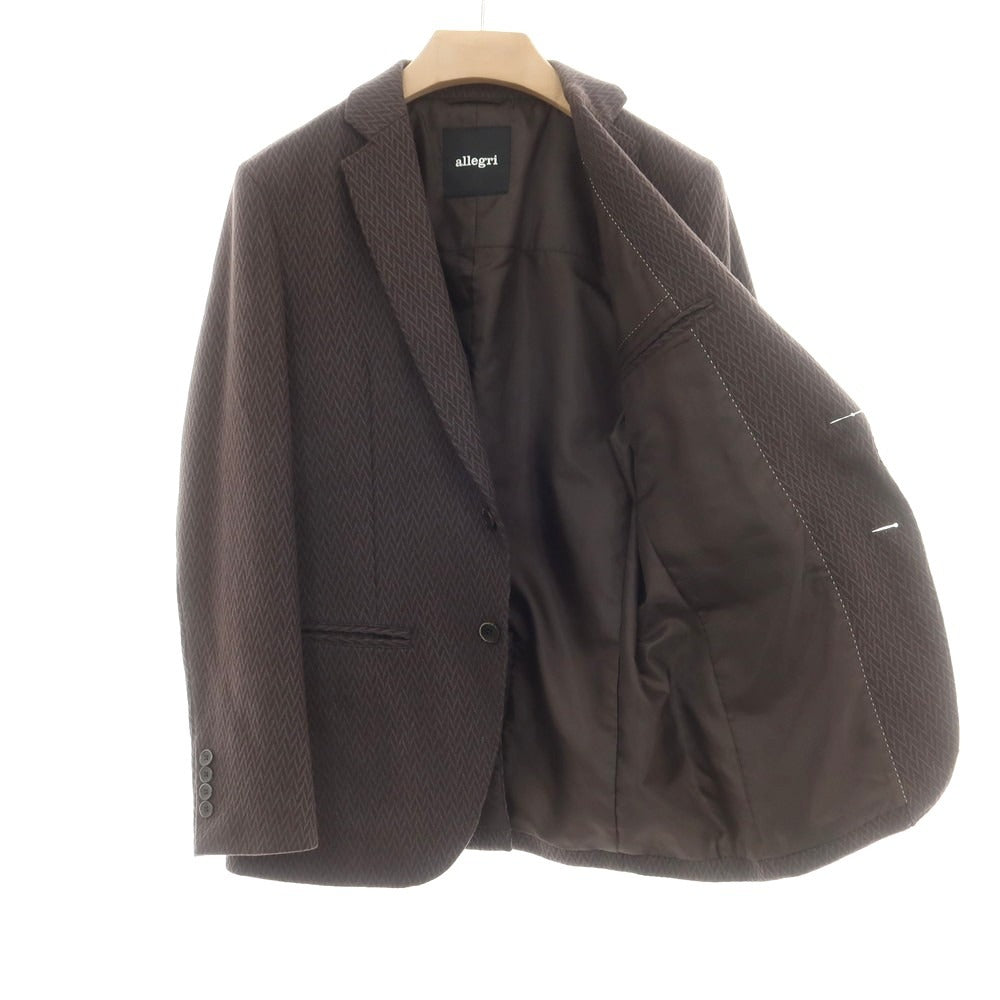 【中古】【未使用】アレグリ Allegri ウールナイロン カジュアルジャケット ブラウンxカーキグレー【 46 】【 状態ランクS 】【 メンズ 】