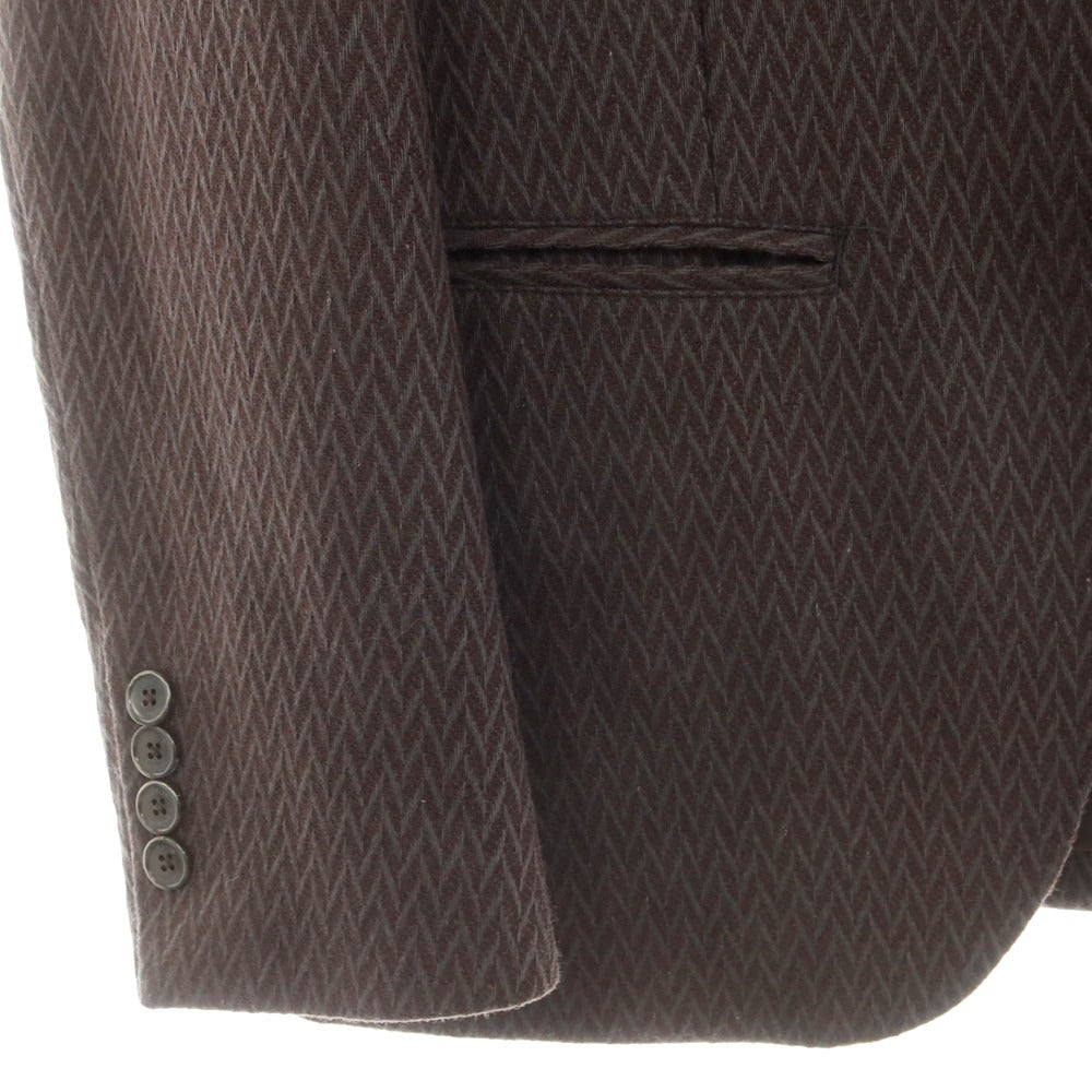 【中古】【未使用】アレグリ Allegri ウールナイロン カジュアルジャケット ブラウンxカーキグレー【 46 】【 状態ランクS 】【 メンズ 】