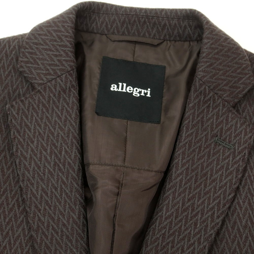 【中古】【未使用】アレグリ Allegri ウールナイロン カジュアルジャケット ブラウンxカーキグレー【 46 】【 状態ランクS 】【 メンズ 】