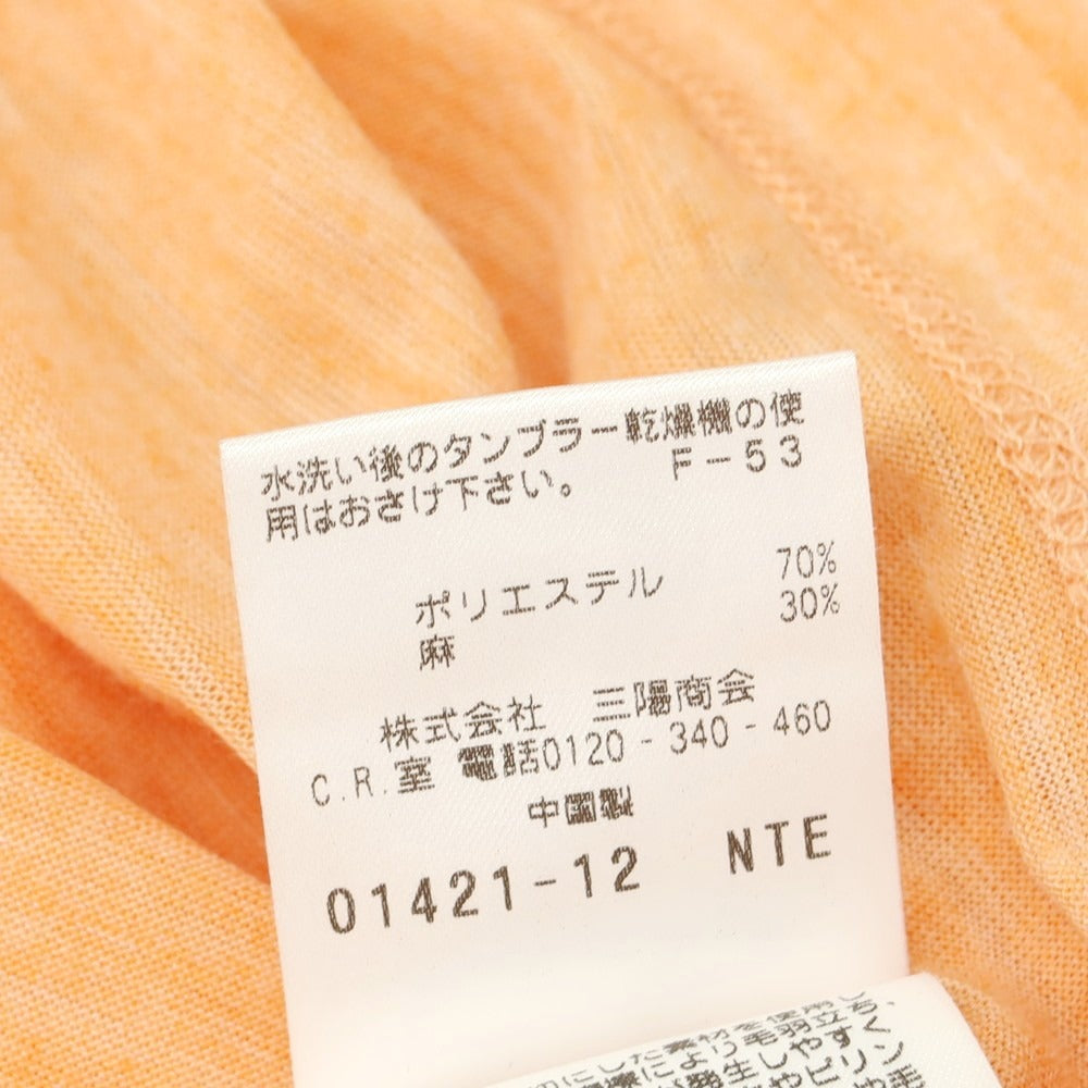 【中古】アレグリ Allegri ポリエステルリネン Vネック 半袖Tシャツ オレンジ【 46 】【 状態ランクA 】【 メンズ 】