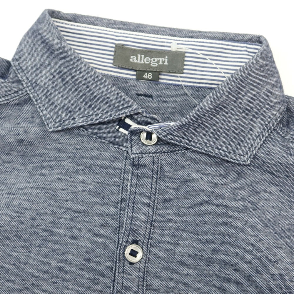【中古】アレグリ Allegri ポリエステルコットンリネン 半袖ポロシャツ ネイビー【 46 】【 状態ランクB 】【 メンズ 】