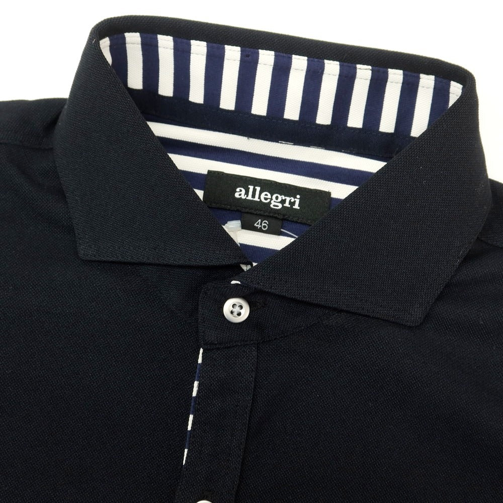 【中古】アレグリ Allegri コットンポリエステル 半袖ポロシャツ ブラックネイビー【 46 】【 状態ランクB 】【 メンズ 】