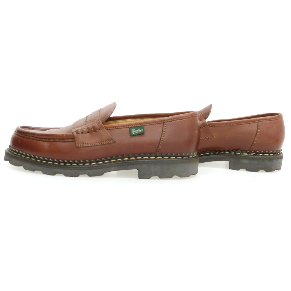 【中古】パラブーツ Paraboot REIMS コインローファー ブラウン【 8.5 】【 状態ランクB 】【 メンズ 】